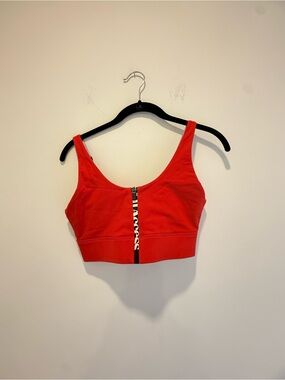 All Access Red Zip-Front Sports Bra